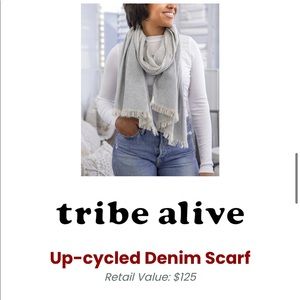 Tribe alive Upcycled Denim Scarf,Brand New.